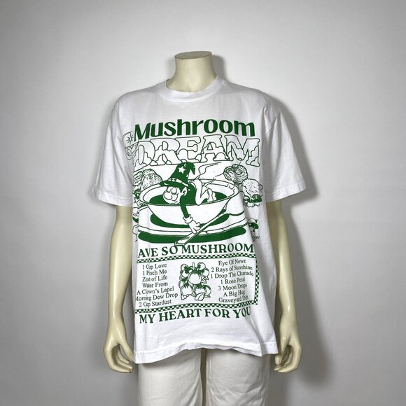 ONLINE CERAMICS White Cotton 'Mushroom' T-Shirt - Picture 2 of 9